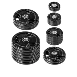 Lifeline 455 lb Olympic Weight Set Rubber Coated Plates Black