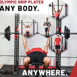 Lifeline 455 lb Olympic Weight Set Rubber Coated Plates Black