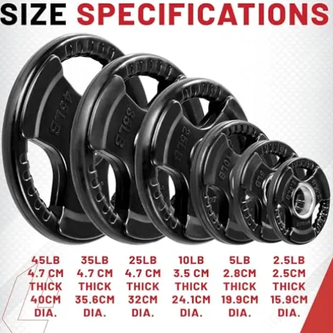 Lifeline 455 lb Olympic Weight Set Rubber Coated Plates Black