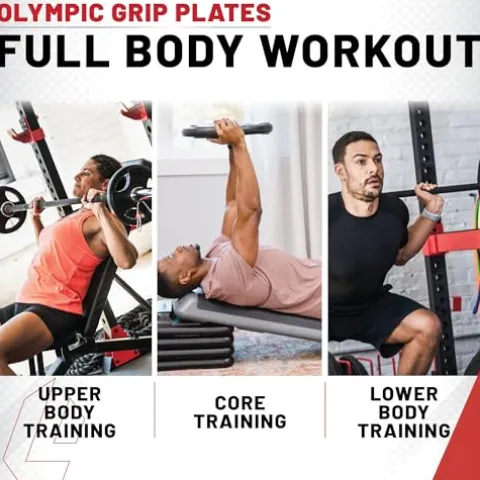 Lifeline 455 lb Olympic Weight Set Rubber Coated Plates Black