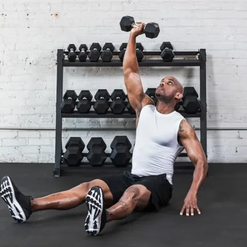 Lifeline Hex Rubber Dumbbell Fitness Training Weight Set Black/Chrome