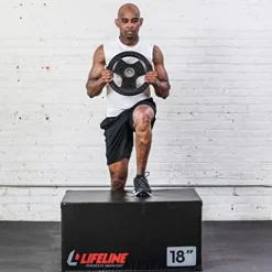 Lifeline Olympic Weight Plate Set with Bar and Collars Black