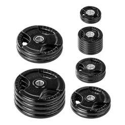 Lifeline Olympic Weight Set 355 lb Rubber Coated Plates Black
