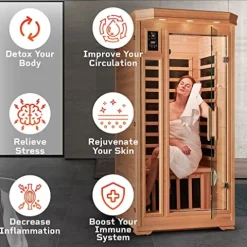 LifePro 1 Person Far Infrared Home Sauna Brown