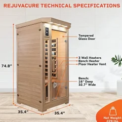 LifePro 1 Person Far Infrared Home Sauna Brown