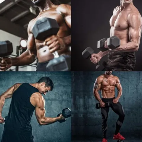 LIFERUN Rubber Coated Cast Iron Hex Dumbbell Set, 75lb Black