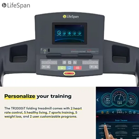 LifeSpan Fitness TR4000i Foldable Treadmill with Touchscreen Display Multi