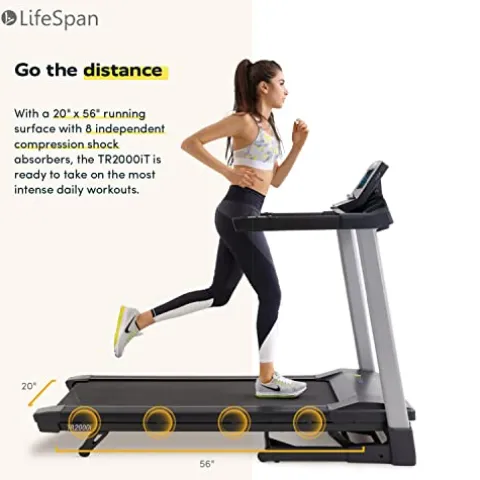 LifeSpan Fitness TR4000i Foldable Treadmill with Touchscreen Display Multi