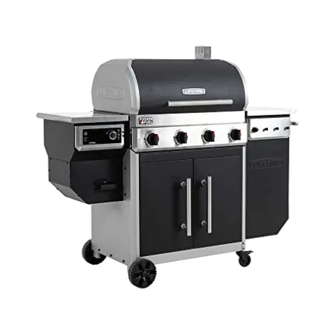 Lifetime Gas Grill and Wood Pellet Smoker Combo with WiFi and Bluetooth Control Black & Silver