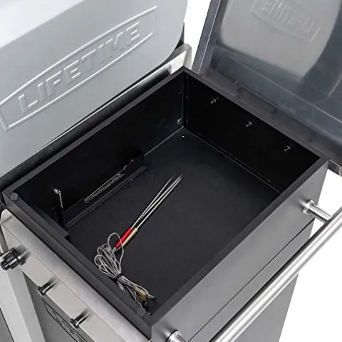 Lifetime Gas Grill and Wood Pellet Smoker Combo with WiFi and Bluetooth Control Black & Silver