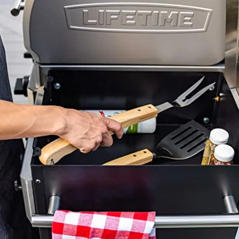 Lifetime Gas Grill and Wood Pellet Smoker Combo with WiFi and Bluetooth Control Black & Silver