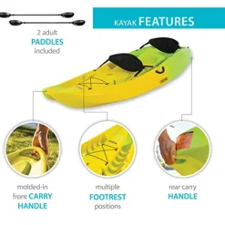 Lifetime Manta 100 Tandem Kayak with Paddles Yellow/Lime 10-Foot
