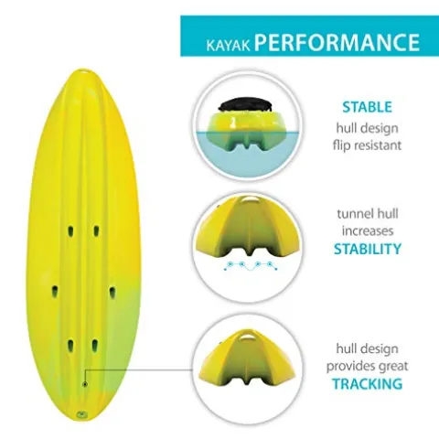 Lifetime Manta 100 Tandem Kayak with Paddles Yellow/Lime 10-Foot