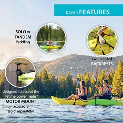 Lifetime Manta 100 Tandem Kayak with Paddles Yellow/Lime 10-Foot