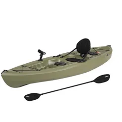 Lifetime Tamarack Angler 100 Fishing Kayak with Paddles Olive Green