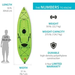 Lifetime Tioga Sit-On-Top Kayak with Paddle Lime