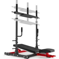 Liksodo Vertical Leg Press Machine for Home Gym, Lower Body Strength – Red