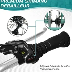 LILYPELLE Adult Folding Tricycle 7 Speed 26 inch Light Green