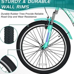 LILYPELLE Adult Folding Tricycle 7 Speed 26 inch Light Green