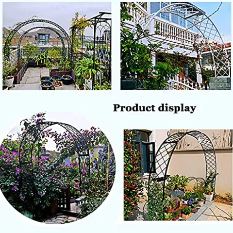 LJHSS Metal Garden Arbor Wedding Arch White