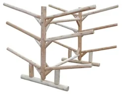Log Kayak Rack 2 Canoe + 4 Kayak/SUP Rack Unfinished
