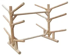 Log Kayak Rack 2 Canoe + 4 Kayak/SUP Rack Natural