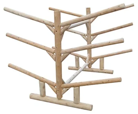 Log Kayak Rack 2 Canoe + 4 Kayak/SUP Rack Canyon Brown