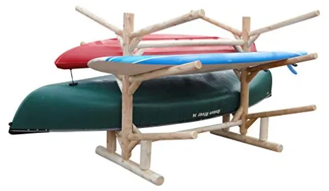 Log Kayak Rack 2 Canoe + 4 Kayak/SUP Rack Canyon Brown