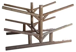 Log Kayak Rack 4 Canoe + 2 Kayak Rack Canyon Brown