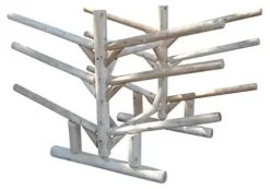 Log Kayak Rack 2 Canoe + 2 Kayak + 2 SUPS Rack Unfinished