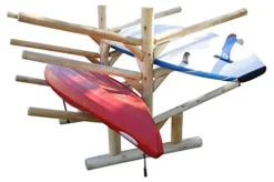 Log Kayak Rack 2 Canoe 2 Kayak 2 SUPS Rack Canyon Brown