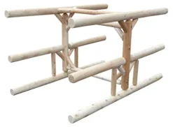 Log Kayak Rack 1 Paddle Boat Plus 2 Canoes Plus 2 Kayak or SUP Rack Natural