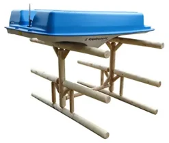 Log Kayak Rack 1 Paddle Boat Plus 2 Canoes Plus 2 Kayak or SUP Rack Natural
