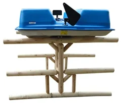 Log Kayak Rack 1 Paddle Boat Plus 2 Canoes Plus 2 Kayak or SUP Rack Natural