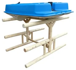 Log Kayak Rack 1 Paddle Boat Plus 2 Canoes Plus 2 Kayak or SUP Rack Natural
