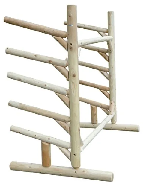 Log Kayak Rack 5 Place 1 Sided SUP Unfinished