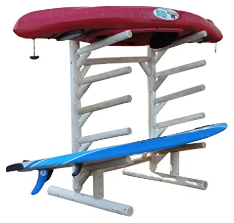 Log Kayak Rack 5 Place 1 Sided SUP Unfinished