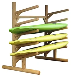 Log Kayak Rack 5 Place 1 Sided SUP Unfinished