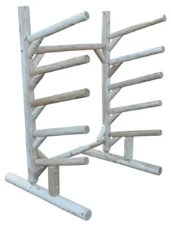 Log Kayak Rack 5 Place 1 Sided SUP Natural