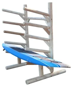Log Kayak Rack 5 Place 1 Sided SUP Natural