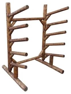Log Kayak Rack 5 Place 1 Sided SUP Log Rack Canyon Brown