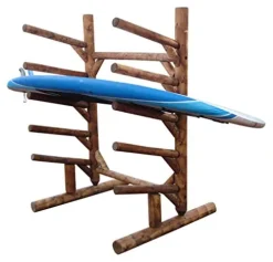 Log Kayak Rack 5 Place 1 Sided SUP Log Rack Canyon Brown