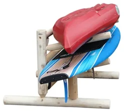 Log Kayak Rack 2 Place 1 Sided SUP Storage Rack Natural