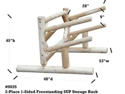 Log Kayak Rack 2 Place 1 Sided SUP Storage Rack Canyon Brown