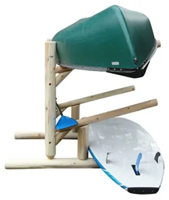 Log Kayak Rack 3 Place 1 Sided Kayak Rack Natural