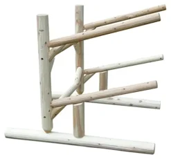 Log Kayak Rack 3 Place 1 Sided Kayak Rack with Extended Feet Canyon Brown