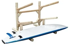 Log Kayak Rack 3 Place 1 Sided Kayak Rack with Extended Feet Canyon Brown