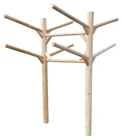 Log Kayak Rack 4 Place Buried in Ground Kayak and Canoe Rack Natural Finish