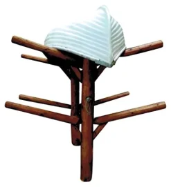 Log Kayak Rack 4 Place Buried in Ground Kayak and Canoe Rack Canyon Brown