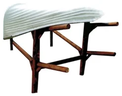 Log Kayak Rack 4 Place Buried in Ground Kayak and Canoe Rack Canyon Brown